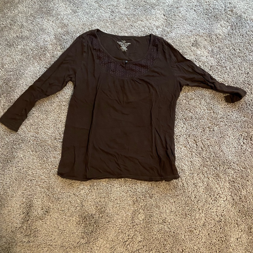 Faded Glory 3/4 Sleeve Top Size Medium